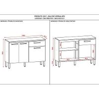 Balcão De Cozinha Versalhes Freijó Supremo - Kits Paraná - 3
