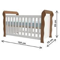 Quarto De Bebê Mariah 3 Portas Com Berço Lara Branco Acetinado Amadeirado - Carolina - 7