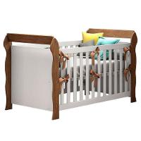 Quarto De Bebê Mariah 3 Portas Com Berço Lara Branco Acetinado Amadeirado - Carolina - 8