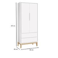Quarto De Bebê 2 Portas E Cômoda Gaveteiro New Classic Branco Com Pés Madeira Natural E Colchão Gazin - Reller - 3