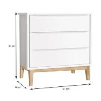 Quarto De Bebê 2 Portas E Cômoda Gaveteiro New Classic Branco Com Pés Madeira Natural E Colchão Gazin - Reller - 7