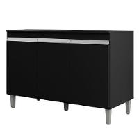 Balcão De Pia Manu Com Tampo 120 Cm Preto Fosco - Ajl - 1