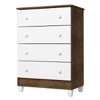 Quarto De Bebê Ariel 4 Portas Com Gaveteiro E Berço Lara Branco Acetinado Amadeirado - Carolina - 6