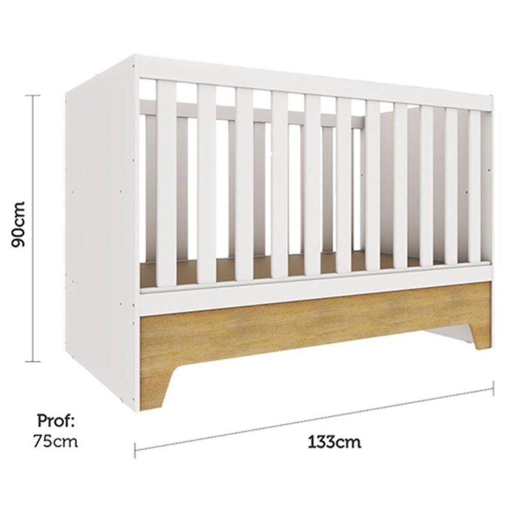 Berço Americano Mini Cama Malu Branco Acetinado Bétula Com Colchão Ortobom - Carolina - 4