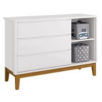 Berço Americano E Cômoda New Classic Branco Com Pés Madeira E Colchão Gazin - Reller - 5