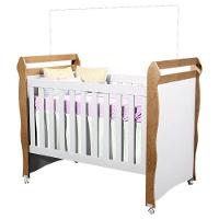 Quarto De Bebê Mariah 3p Com Berço Mirelle Branco Acetinado Amadeirado - Carolina - 6