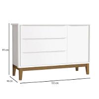 Quarto De Bebê 3 Portas New Classic Branco Com Pés Madeira E Colchão Gazin - Reller - 6