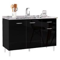 Balcão De Pia 120 Cm Preto - Poquema - 1