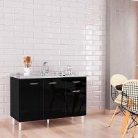 Balcão De Pia 120 Cm Preto - Poquema - 2