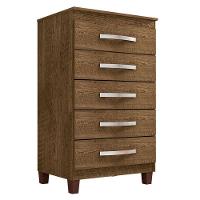 Guarda Roupa Casal Modena Com Espelho 6 Portas E Cômoda Cannes 5 Gavetas Malbec - Incorplac - 3