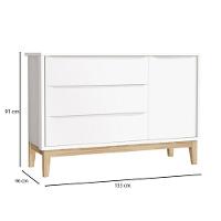 Quarto De Bebê 3 Portas New Classic Branco Com Pés Madeira Natural E Colchão Gazin - Reller - 8