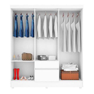 Guarda Roupa Infantil Flash 2 6 Portas 2 Gavetas Branco Brilho e Armário Multiuso