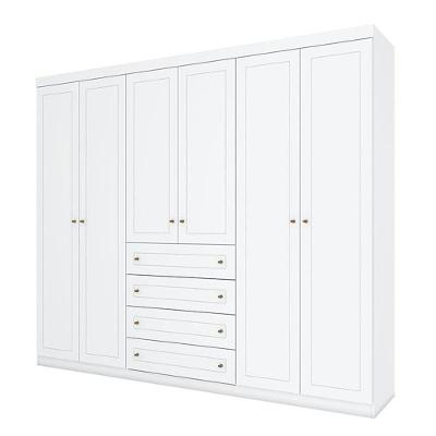 Guarda Roupa Casal Mississipi 6 Portas 4 Gavetas Branco HP MDF-MDP Henn