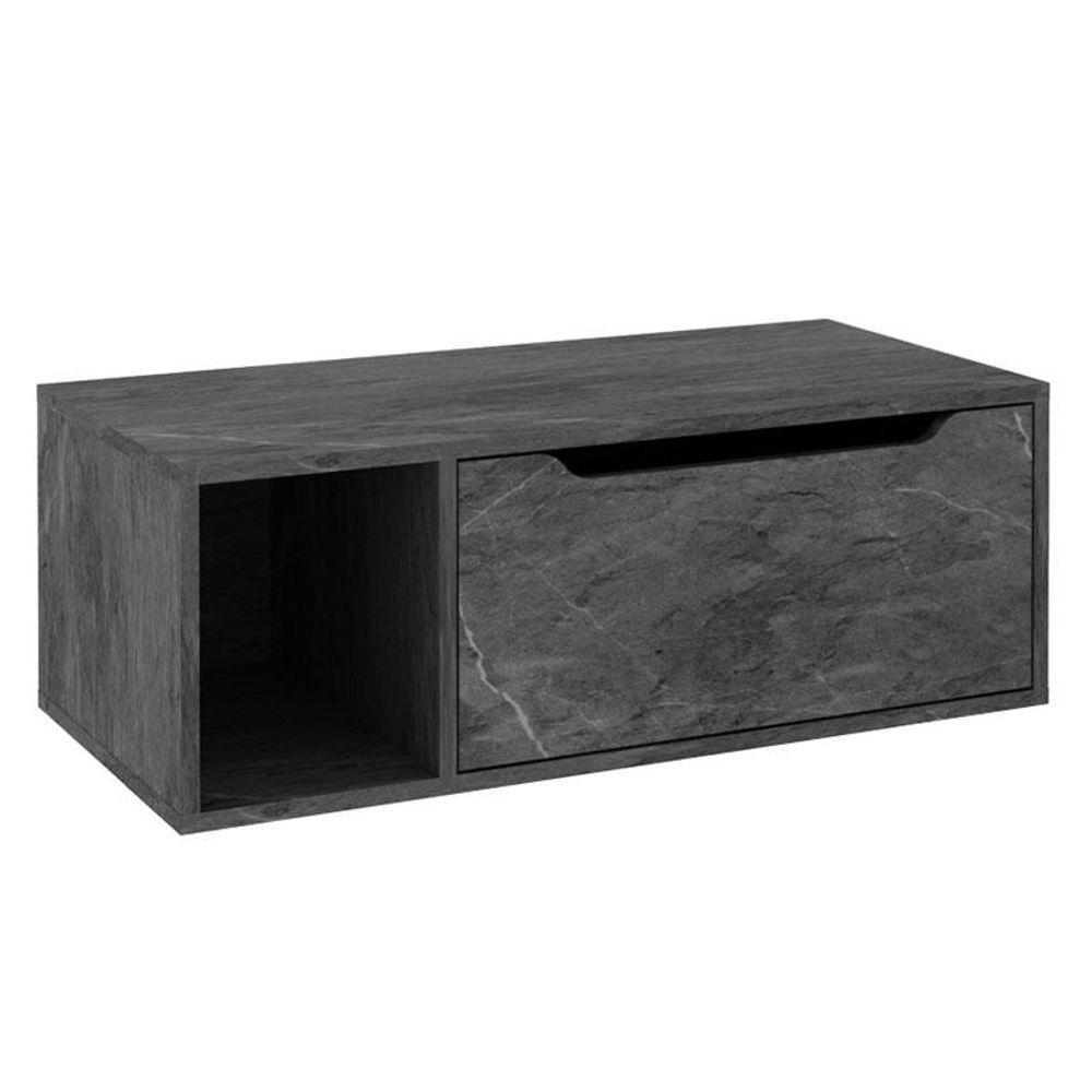 Balcão Gabinete Para Banheiro Suspenso Ambiente Bn3644 Mármore Lunar - Tecnomobili - 4