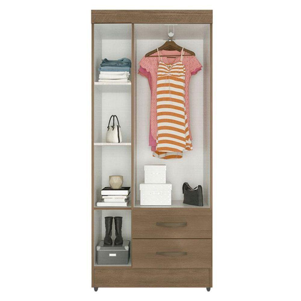 Guarda Roupa Solteiro Lite 3 Portas Carvalho Oak - Móveis Leão - 2
