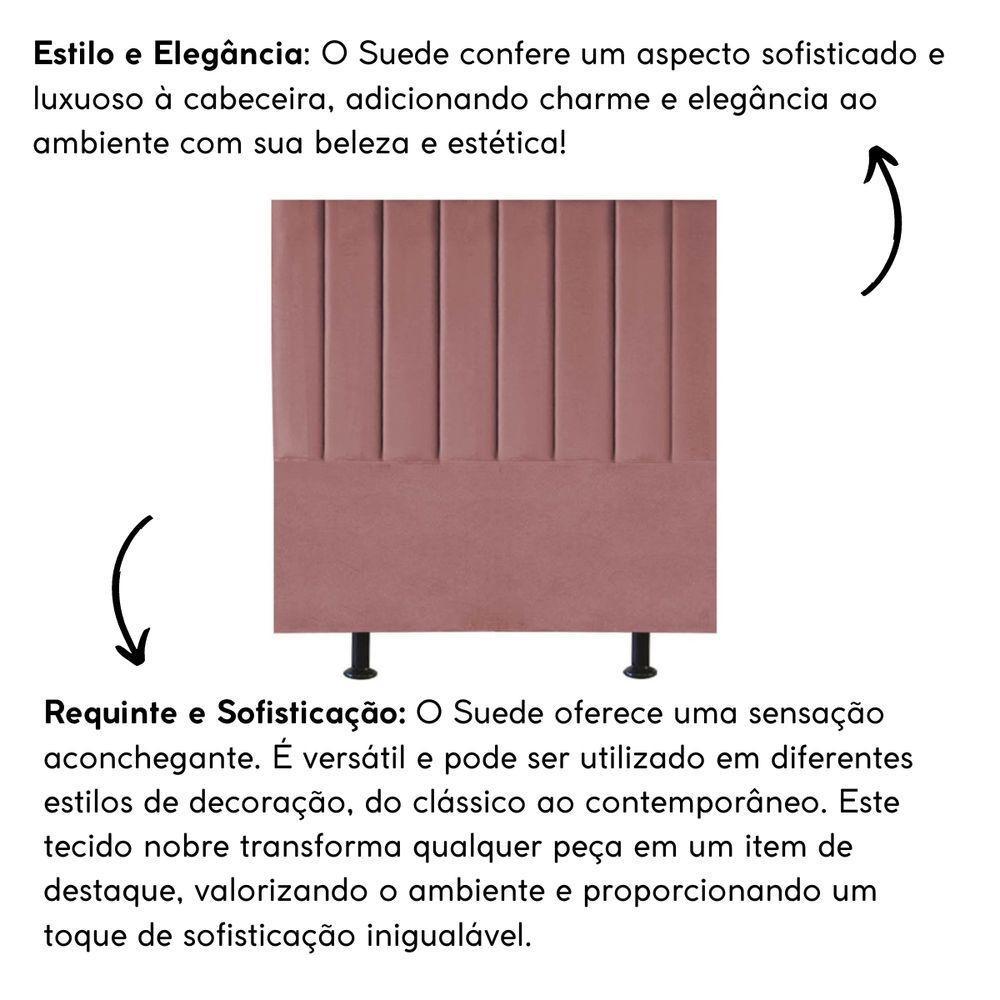 Cabeceira De Cama Solteiro Box 100 Cm Taís Suede rosê - 2