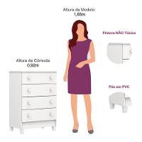 Cômoda Gaveteiro Mel Flat Branco Brilho - Carolina - 5