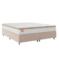 Cama Box Casal King Colchão Molas Ensacadas Real Branco/bege Branco Nature - 2