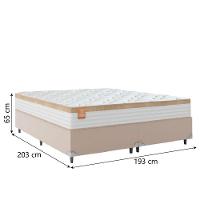 Cama Box Casal King Colchão Molas Ensacadas Real Branco/bege Branco Nature - 5