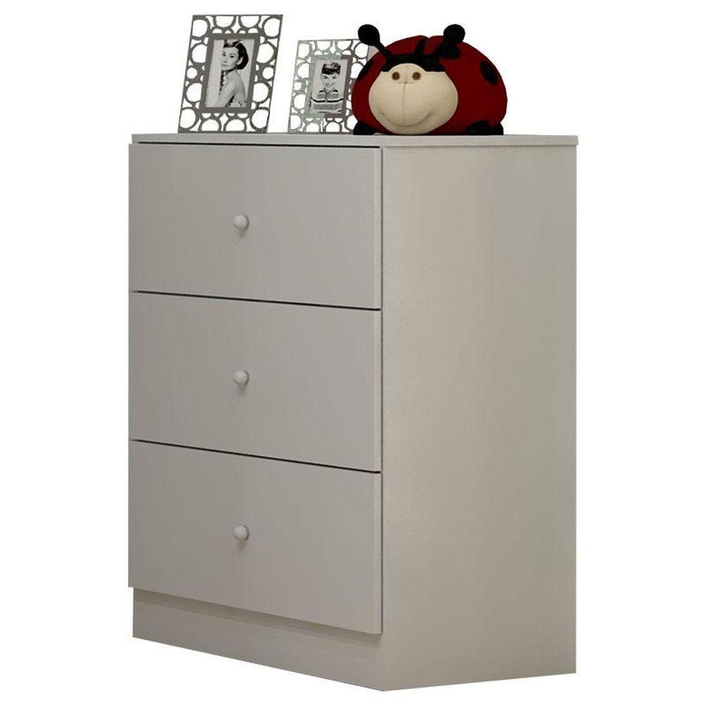 Quarto De Bebê Louise 4 Portas Com Berço Doce Sonho 100 Rodízios Branco Brilho E Colchão - Ajl - 7
