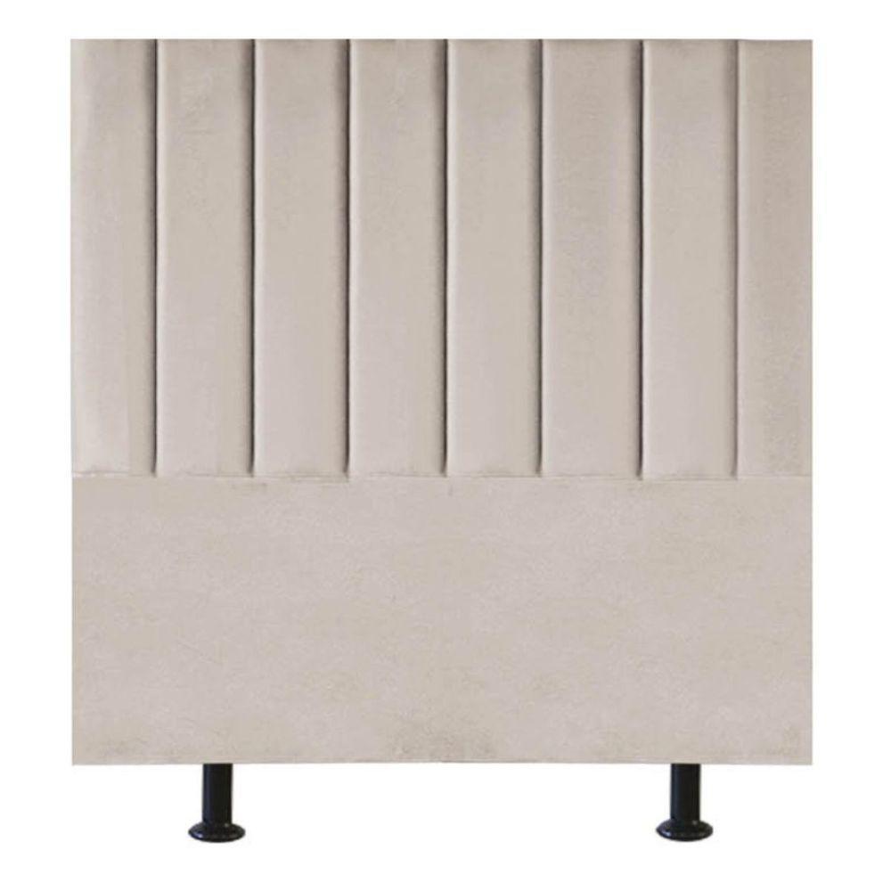 Cabeceira Estofada Cama Box Solteiro 100 Cm Maisa Corino bege - 1
