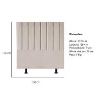 Cabeceira Estofada Cama Box Solteiro 100 Cm Maisa Corino bege - 2