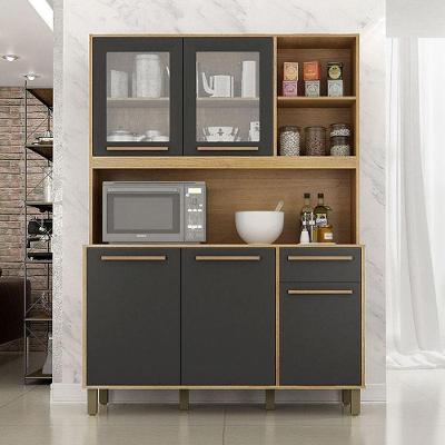 Armário De Cozinha Ambiente Rubi Cinamomo Grafite - Valdemóveis