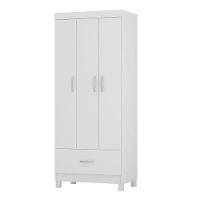 Cômoda Montevidéu E Guarda Roupa Solteiro Prince Branco - Demóbile - 5