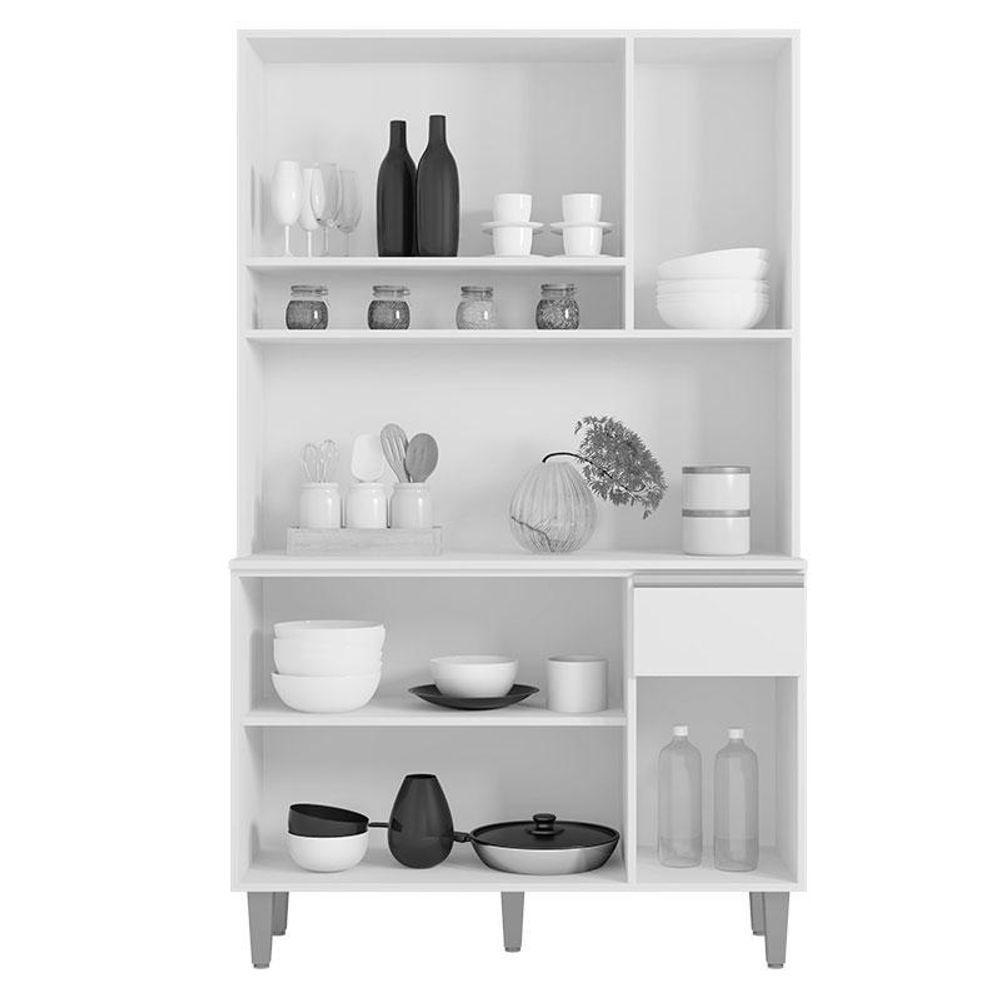 Armário Para Cozinha Kit Márcia Preto Fosco - Ajl - 2