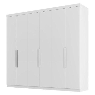 Guarda Roupa Casal Evidence Plus 6 Portas 4 Gavetas Branco MDP Zanzini Móveis