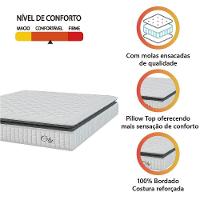 Colchão Casal King Molas Ensacadas City Pillow Top Branco / Preto Hellen Branc/cza - 2