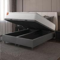 Cama Box Baú Colchão Casal King Molas Ensacadas Real Branco / Cinza Inducol Branco - 5