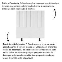 Cabeceira Estofada Cama Box Casal 140 Cm Paolla Suede branco - 2