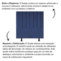 Cabeceira Estofada Cama Box Solteiro 90 Cm Maisa Suede azul Marinho - 2