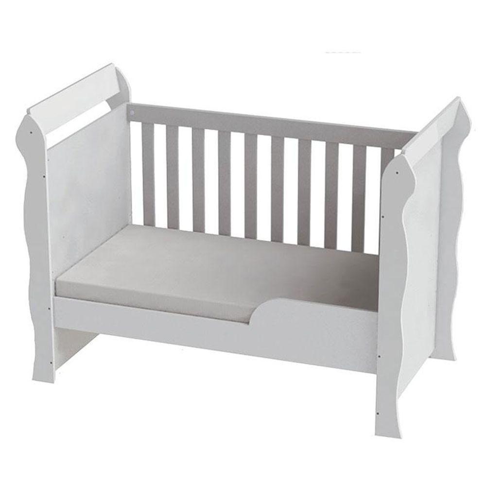 Quarto De Bebê 4 Portas Ternura Baby Com Berço Mirelle Branco Brilho Com Colchão - Incorplac - 2