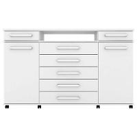 Cômoda London E Guarda Roupa Casal Capelinha Pérsia Branco Flex - Demóbile - 3