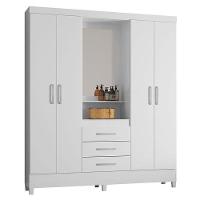 Cômoda London E Guarda Roupa Casal Capelinha Pérsia Branco Flex - Demóbile - 6