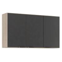 Armário Aéreo Para Cozinha Firenze 3 Portas Avena Grafito - Demóbile - 1