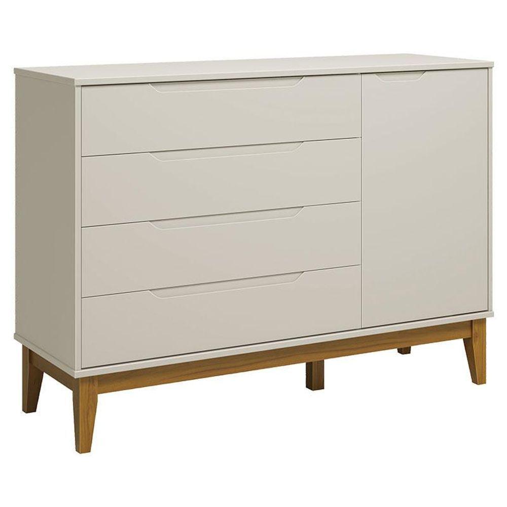 Cômoda Com Porta Classic Elfe Areia Acetinado Amadeirado - Reller - 1