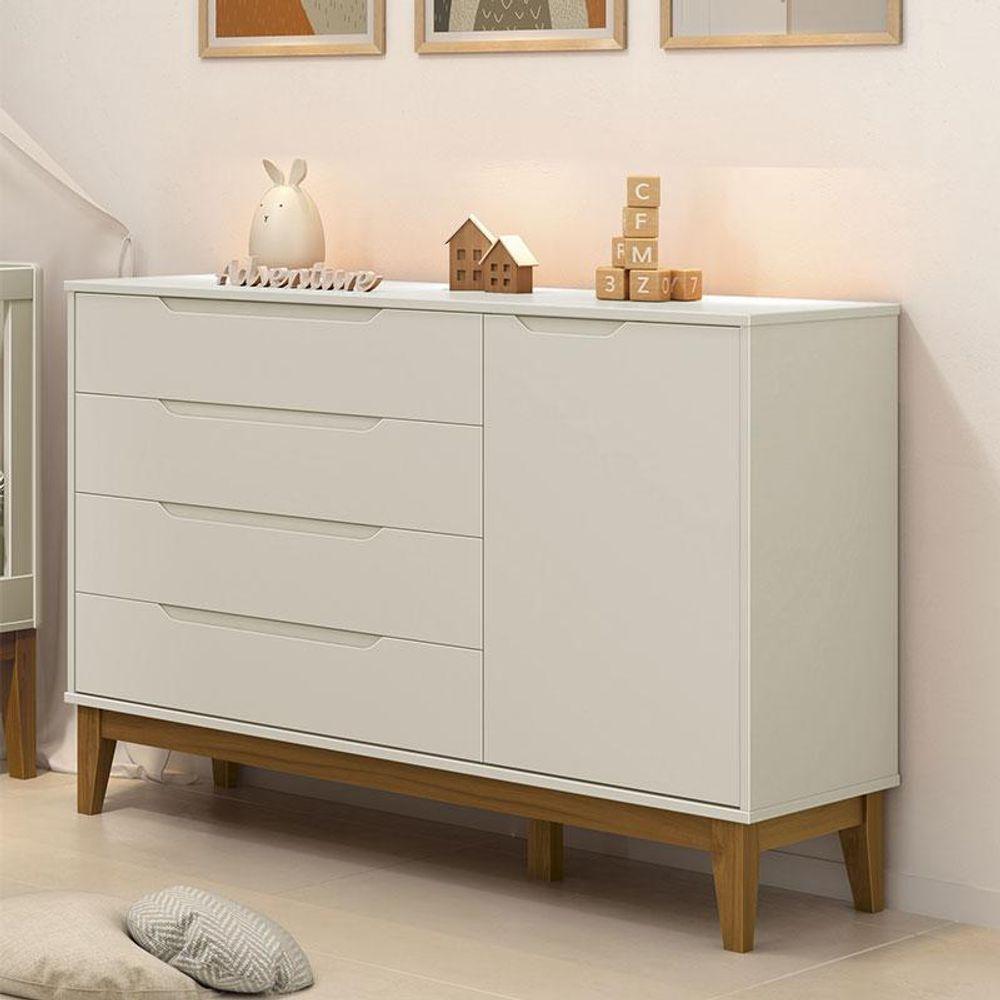 Cômoda Com Porta Classic Elfe Areia Acetinado Amadeirado - Reller - 2