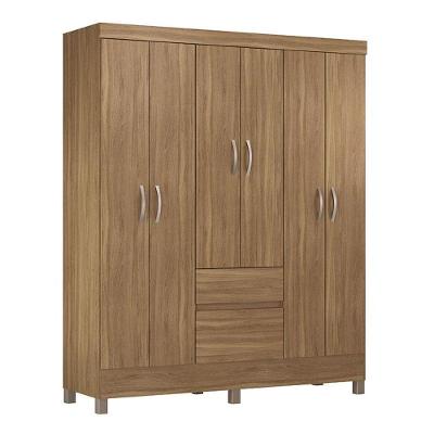 Guarda Roupa Casal Flash 2 6 Portas 2 Gavetas Amêndola Touch MDP