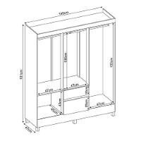 Guarda Roupa Casal Flash 2 Amêndola Touch - Demóbile - 3