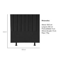 Cabeceira Estofada Cama Box Solteiro 100 Cm Maisa Linho preto