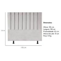 Cabeceira Estofada Cama Box King 195 Cm Maisa Suede cinza Claro - 5