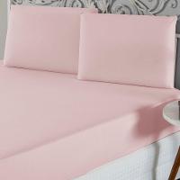 Jogo De Lençol Queen Malha 100% Algodão 3 Peças Cor Rosa - 1