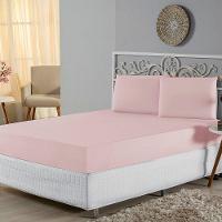 Jogo De Lençol Queen Malha 100% Algodão 3 Peças Cor Rosa - 2