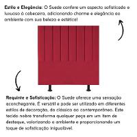Cabeceira De Cama Solteiro Box 100 Cm Maisa Suede vermelho - 2