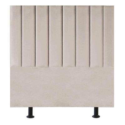 Cabeceira Estofada Cama Box Solteiro 100 Cm Paolla Veludo bege