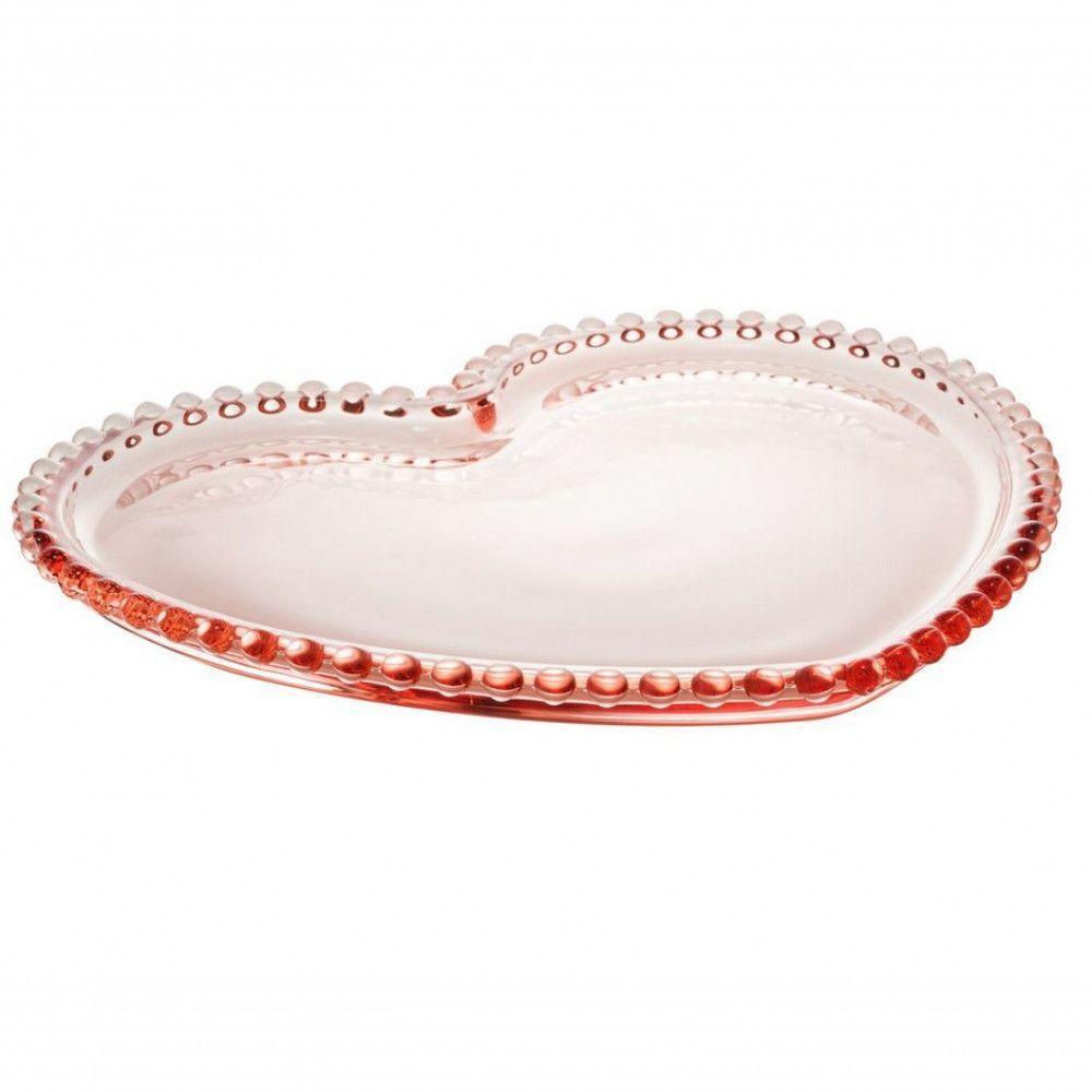 Prato Sousplat Cristal Coração Pearl 30 Cm Rosa - Wolff - 3