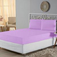 Jogo De Lençol Queen Malha 100% Algodão 3 Peças Cor Lilás - 2